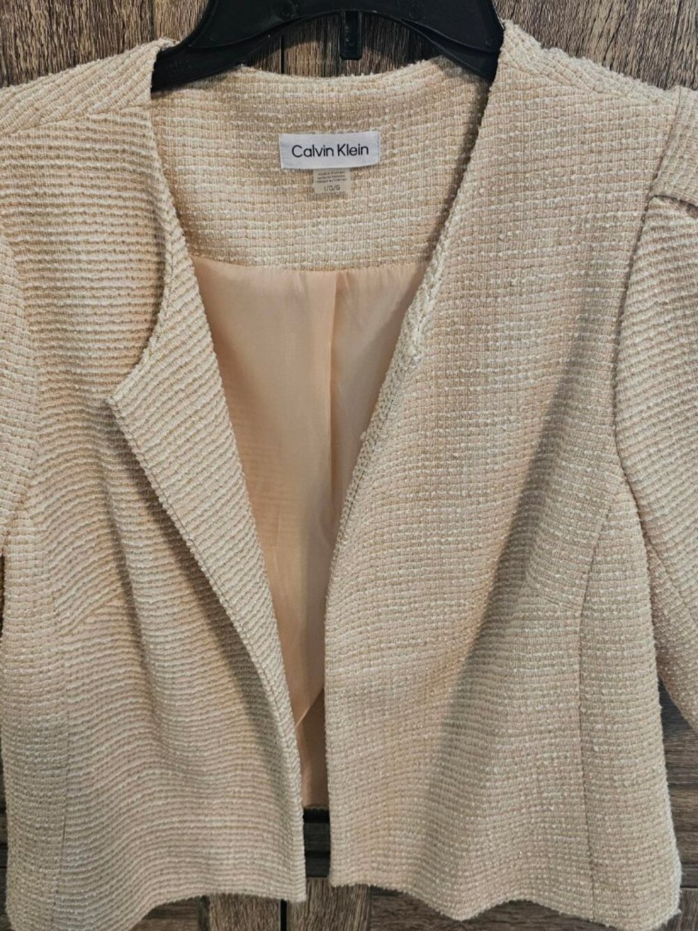 Calvin Klein Dress Jacket in Golden Blush, Size Large